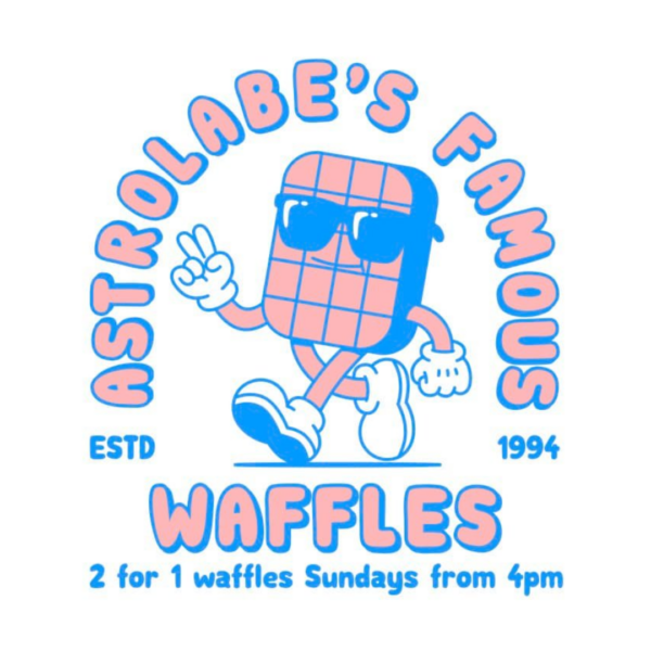 2 for 1 waffles at Astrolabeon Sundays