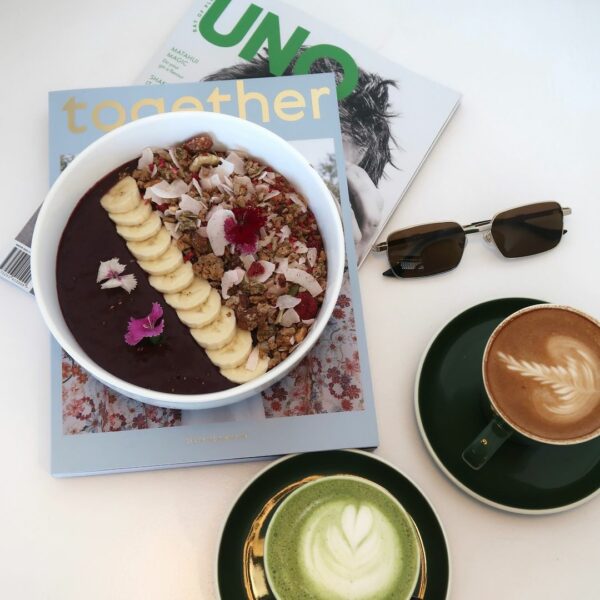 Coffee, Acai Bowl & Together magazine