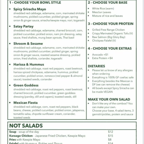 Sabal Menu